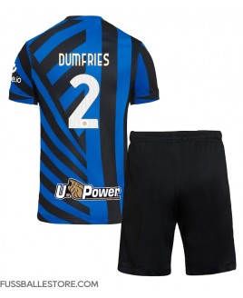 Günstige Inter Milan Denzel Dumfries #2 Heimtrikotsatz Kinder 2024-25 Kurzarm (+ Kurze Hosen)